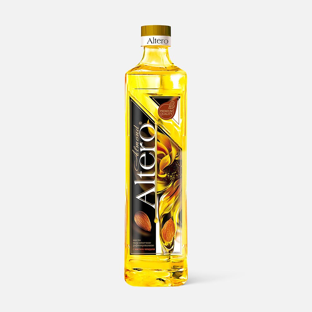 Изображение товара Масло подсолнечное Altero Almond с миндальным маслом, рафинированное, дезодорированное, 810 мл