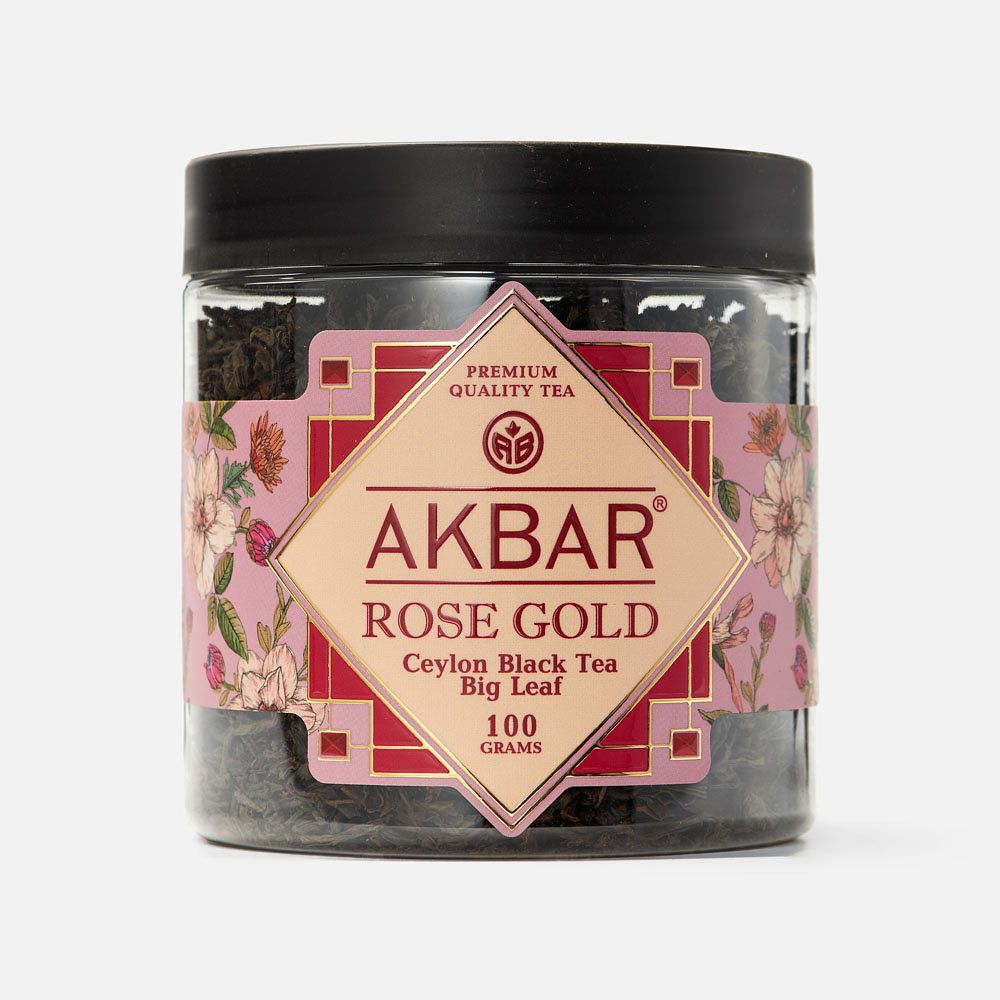 Изображение товара Чёрный чай Akbar, Rose Gold, байховый, крупнолистовой, 100 г