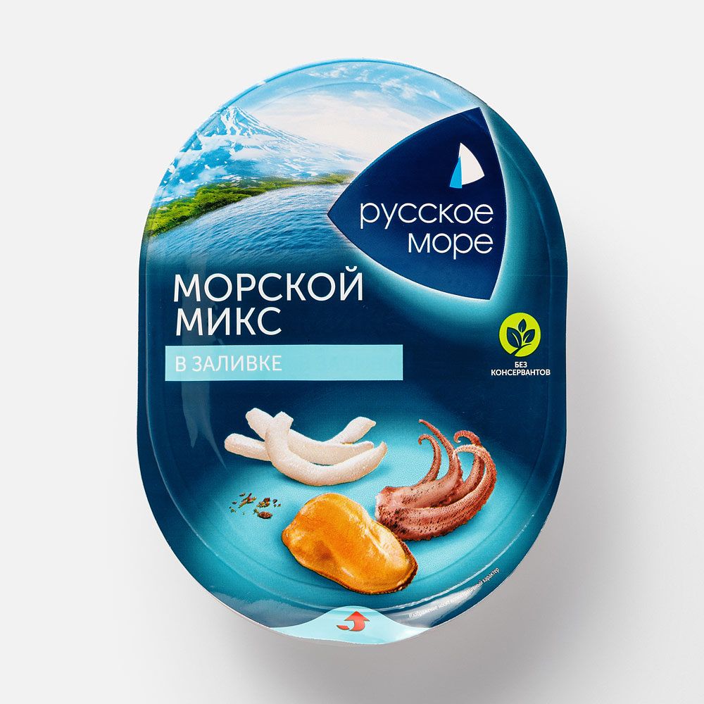 Изображение товара Коктейль из морепродуктов Русское море Морской микс в заливке, 180 г
