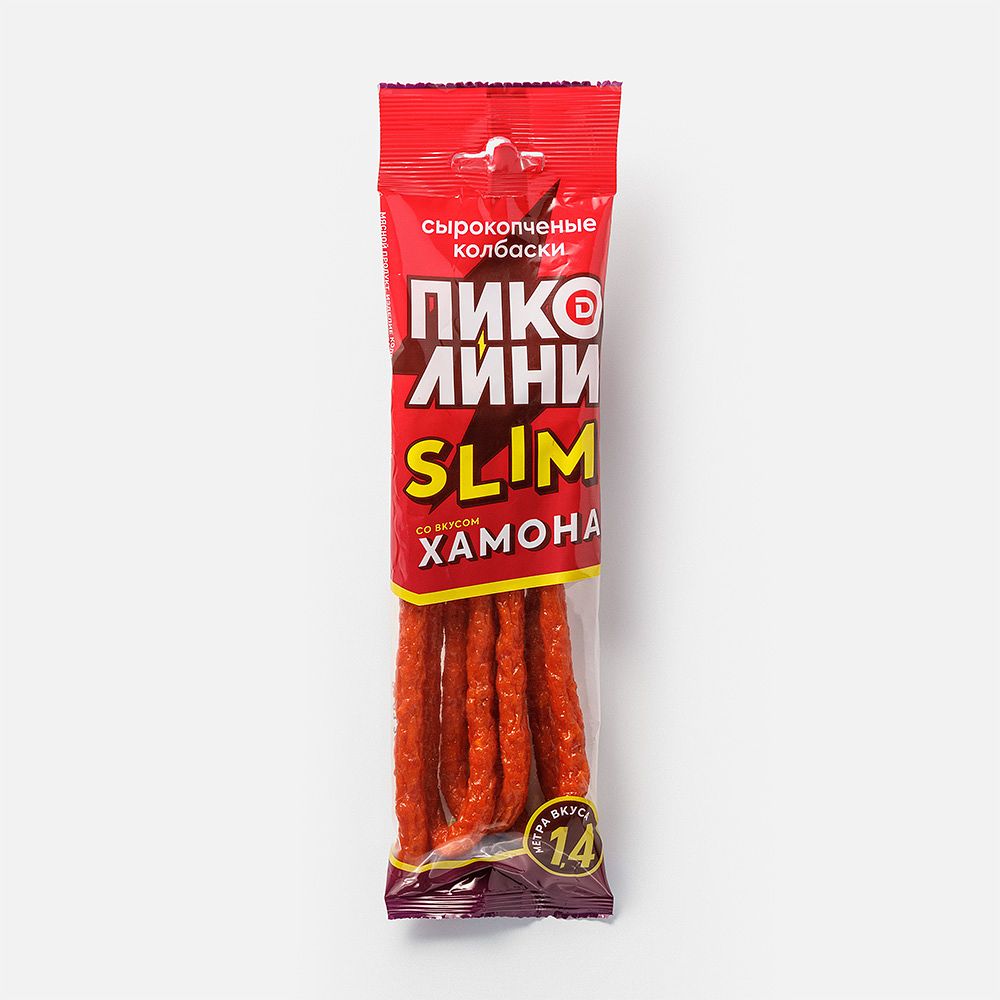 Изображение товара Сырокопчёные колбаски Дымов, Пиколини Slim, со вкусом хамона, 70 г