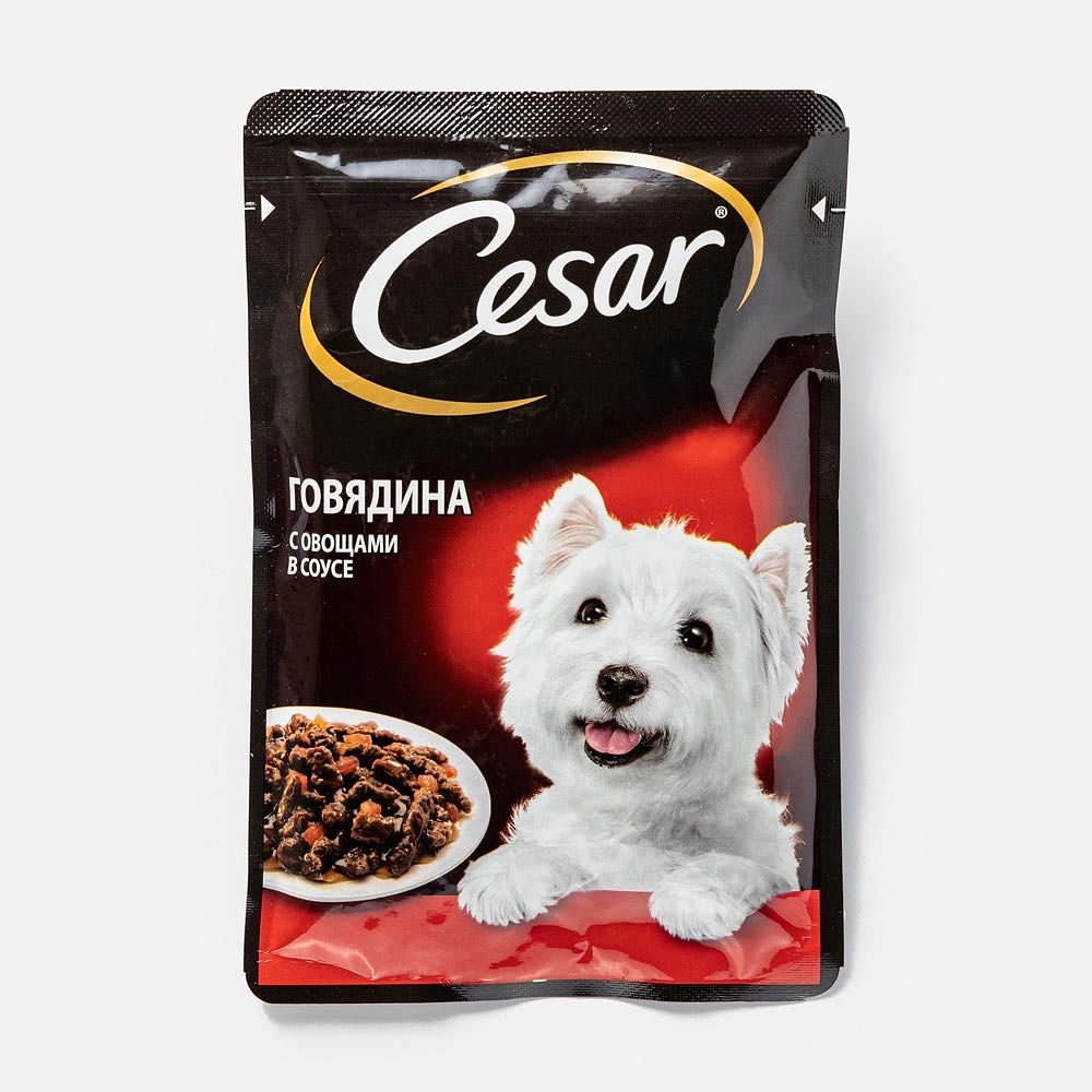 Изображение товара Корм Cesar для собак, паучи говядина с овощами в соусе, 85 г