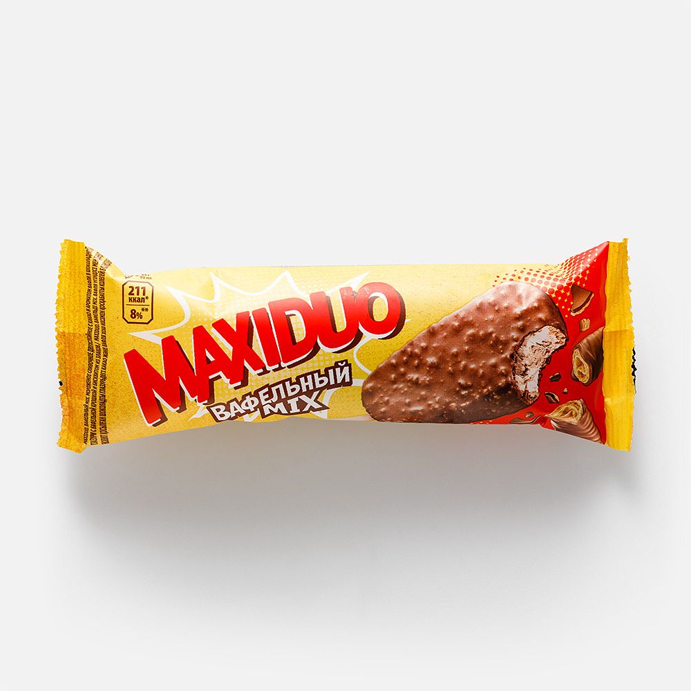 Изображение товара Эскимо Maxiduo Вафельный Mix 66 г с шоколадной глазурью