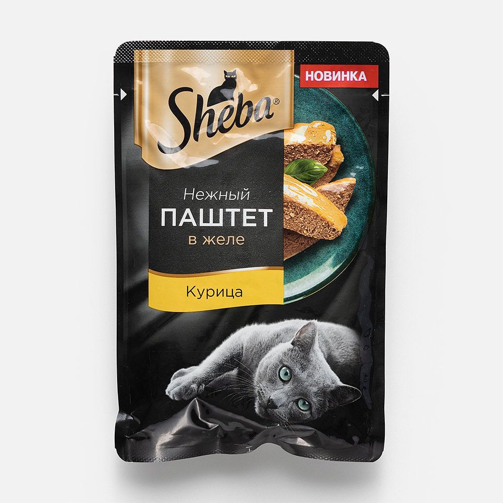 Изображение товара Влажный корм Sheba, для кошек, паштет, с курицей, в желе, 75 г