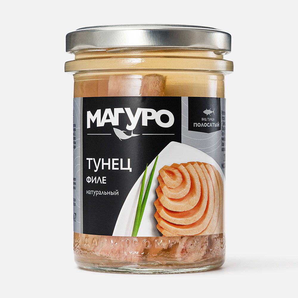 Изображение товара Тунец Магуро, полосатый, филе, натуральное, 200 г