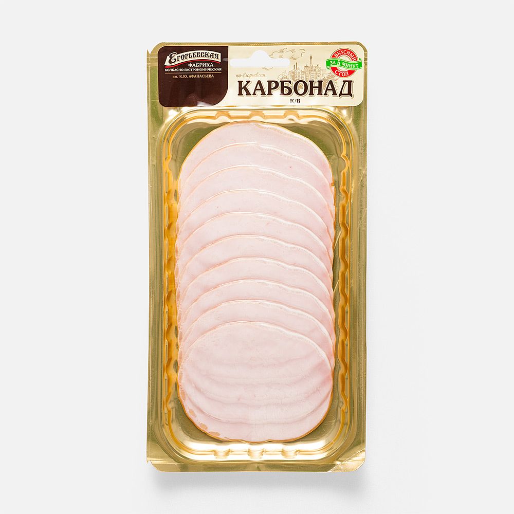 Изображение товара Копчёно-варёный карбонад Егорьевская КГФ, По-егорьевски, нарезка, 115 г