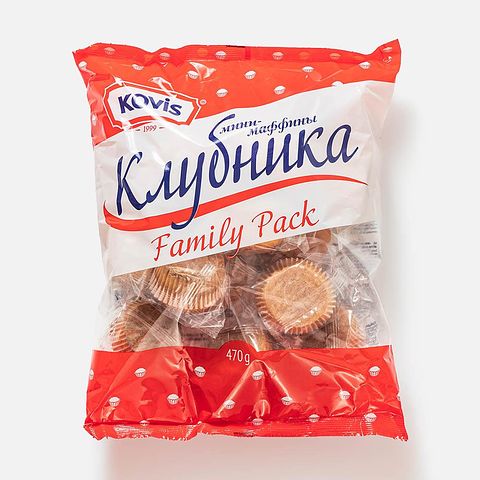 Изображение товара Мини-кексы Kovis, со вкусом клубники, 470 г