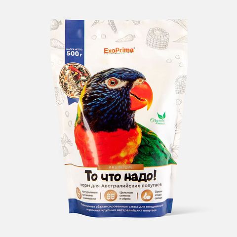 Изображение товара Сухой корм Exoprima То что надо, для попугаев, 500 г