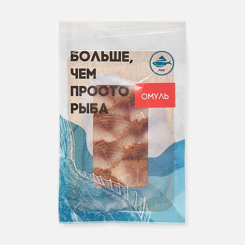 Изображение товара Омуль Риф, холодного копчения, ломтики, 100 г