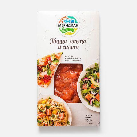 Изображение товара Филе форели Меридиан, Пицца, паста и салат, слабосолёное, 150 г