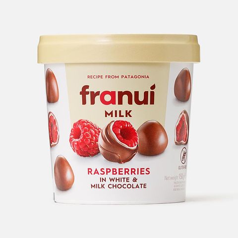 Изображение товара Малина Franui, в белом и молочном шоколаде, заморозка, 150 г