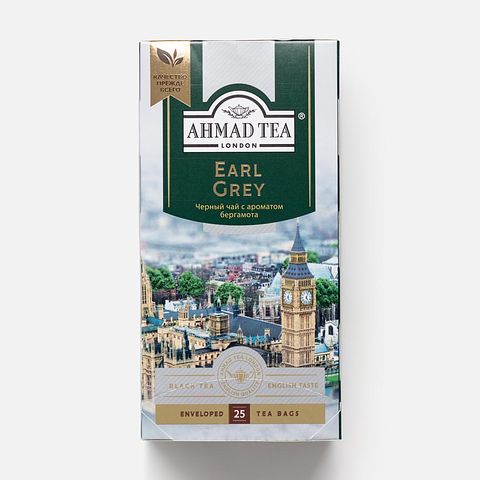Изображение товара Чёрный чай Ahmad Tea Earl Grey, с бергамотом, в пакетиках, 25 шт.