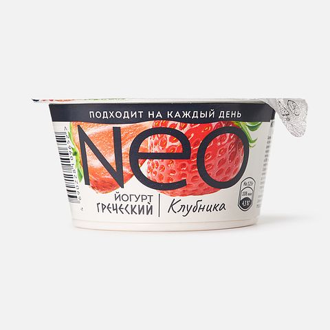 Изображение товара Греческий йогурт Neo, 1,7%, клубника, 125 г