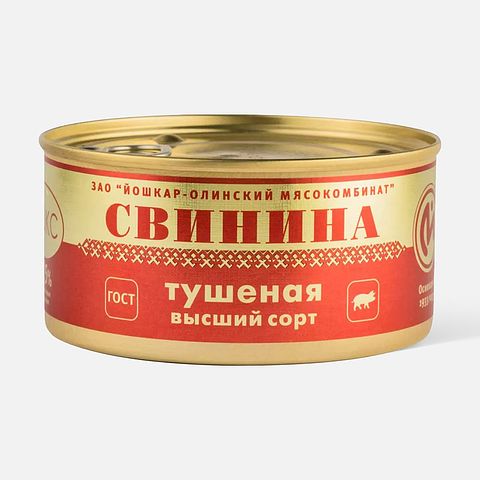 Изображение товара Тушёная свинина Йошкар-Олинский мясокомбинат, 325 г