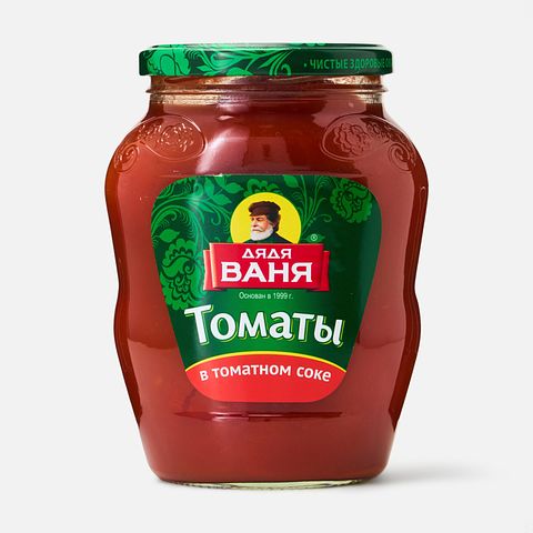 Изображение товара Томаты Дядя Ваня, неочищенные, в томатном соке, 680 г