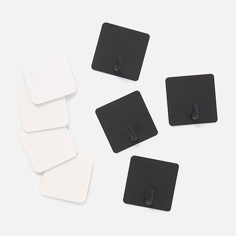 Изображение товара Самоклеящиеся металлические крючки, для ванной, кухни и прихожей, чёрные, 4 шт.