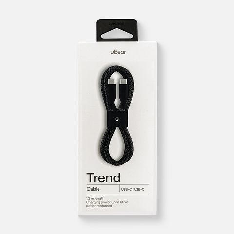 Изображение товара Кабель для зарядки uBear Trend, USB-С, 1,2 м, 60 Вт, чёрный