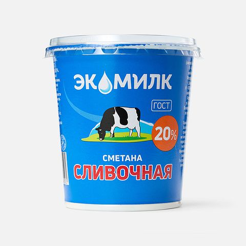 Изображение товара Сметана Экомилк, 20%, 300 г
