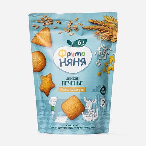 Изображение товара Мультизлаковое печенье ФрутоНяня, растворимое, с 6 месяцев, 120 г