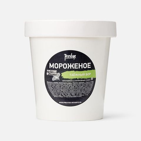 Изображение товара Пломбир Prestige Русские традиции, Таёжный бор, 17%, в ведёрке, 240 г