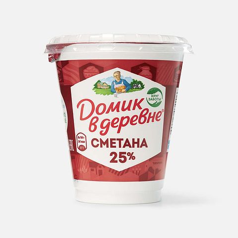 Изображение товара Сметана Домик в деревне, 25%, 300 г