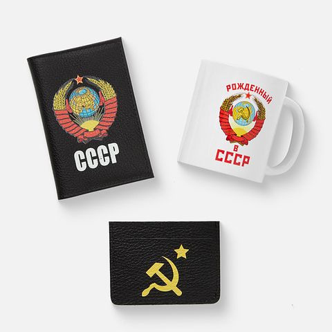 Изображение товара Подарочный набор Musthavecase Праздничный бокс СССР, кружка, обложка, картхолдер