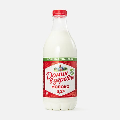 Изображение товара Молоко Домик в деревне, 3,2%, пастеризованное, 1,4 л