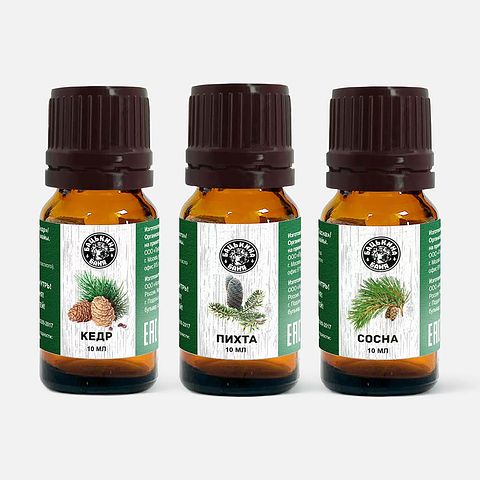 Изображение товара Набор эфирных масел Бацькина баня, Хвойный эликсир, кедр, пихта и сосна