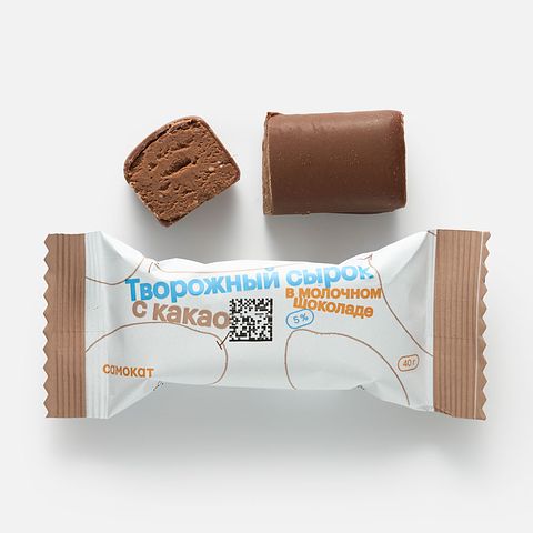 Изображение товара Творожный сырок Самокат в молочном шоколаде, с какао, 40 г
