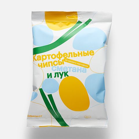 Изображение товара Чипсы Самокат, сметана и лук, 80 г