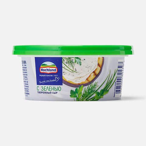Изображение товара Творожный сыр Hochland, с зеленью, 60%, 140 г