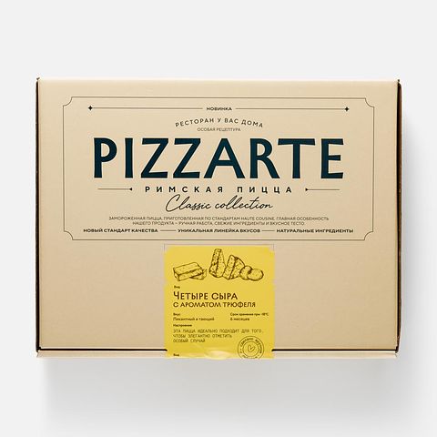 Изображение товара Римская пицца четыре сыра Pizzarte, с ароматом трюфеля, заморозка, 380 г