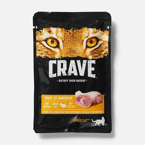 Изображение товара Влажный корм Crave, для взрослых кошек, с индейкой, 70 г