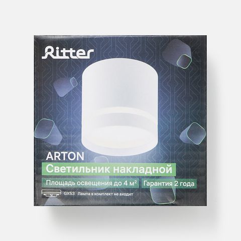 Изображение товара Светильник Ritter Arton, накладной, 85х80 мм, алюминий, GX53, белый, 1 шт.