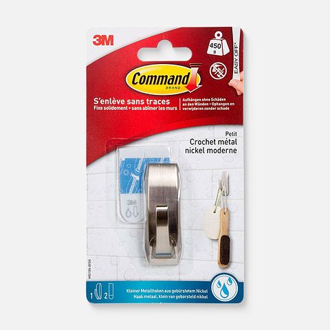 Изображение товара Крючок Command MR01BN для ванной, малый, металлический, 1 шт.