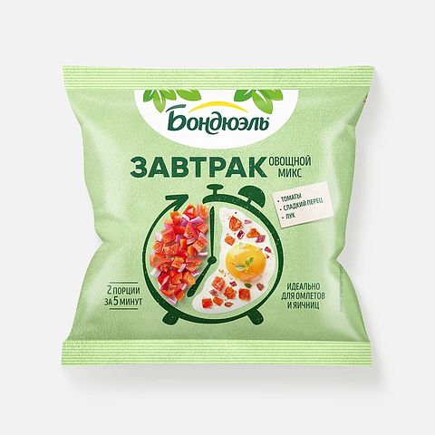 Изображение товара Овощной микс Завтрак с томатами Бондюэль, заморозка, 200 г