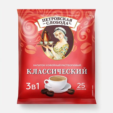Изображение товара Напиток кофейный Петровская слобода 3в1 классический, 25x20 г