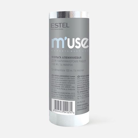 Изображение товара Фольга Muse для парикмахерских работ Estel Professional 12см х 100м 16 мкр, 1 шт.