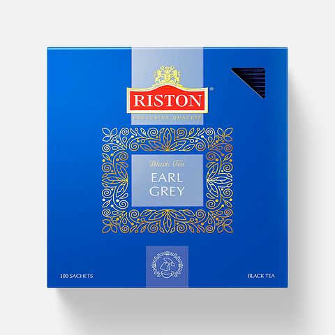 Изображение товара Чай чёрный Riston Earl Grey с ароматом бергамота, 100 пакетиков, 1 шт.