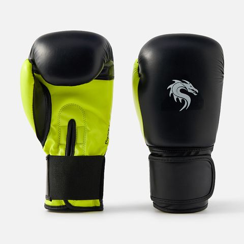 Изображение товара Перчатки боксёрские No Name чёрные, жёлтые, 14 oz, PBG100, 1 пара