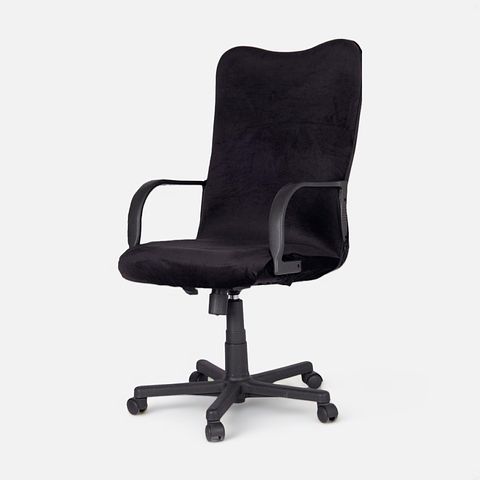 Изображение товара Чехол LuxAlto для офисного кресла с подлокотниками Velvet, размер М, чёрный (11701)
