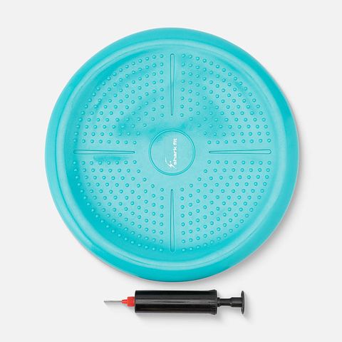 Изображение товара Балансировочная подушка массажная с насосом Shark Fit бирюзовая до 100 кг, 1 шт.