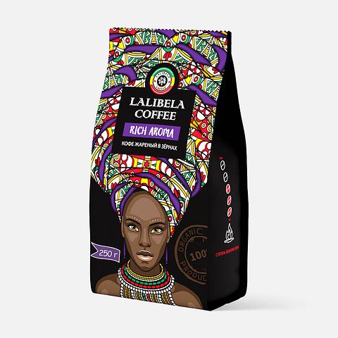 Изображение товара Кофе в зёрнах Lalibela Coffee Rich Aroma, арабика 50%, робуста 50%, 250 г