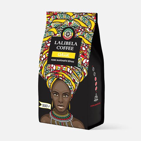 Изображение товара Кофе в зёрнах Lalibela Coffee Classic, арабика 30%, робуста 70%, 500 г