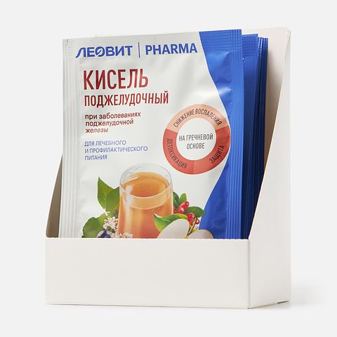 Изображение товара Кисель Леовит, Pharma, поджелудочный, 20 г, 6 шт.