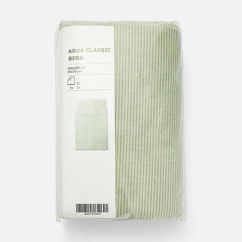 Изображение товара Комплект постельного белья Arua Classic Berg, пододеяльник и 2 наволочки, евро, зелёный