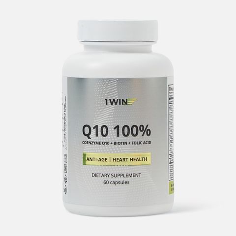 Изображение товара Комплекс витаминов 1WIN Коэнзим Q10 100%, антиоксидант комплекс из 11 компонентов, капсулы, 60 шт.