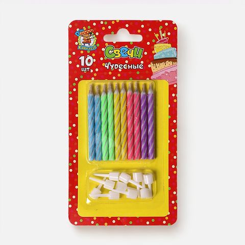 Изображение товара Незатухаемые свечи для торта Дон Карнавал Чудесные, 10 шт.