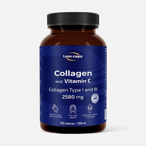 Изображение товара Lemcaps Collagen + C 2580 мг, 120 капсул