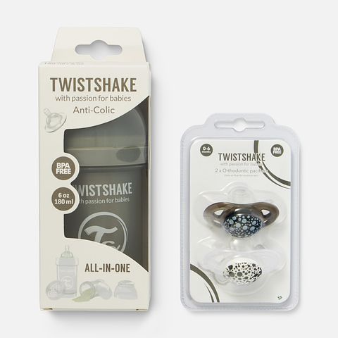 Изображение товара Бутылочка для кормления Twistshake, антиколиковая, от 0 месяцев, серая, 180 мл