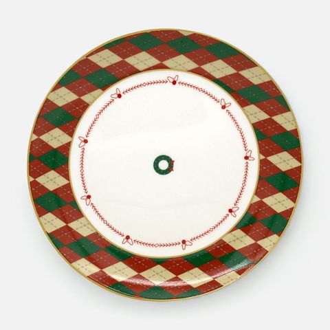 Изображение товара Тарелка Geometric pattern новогодняя, фарфор, 16 см, 1 шт.